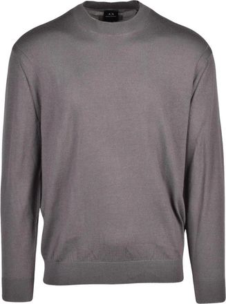 A|X Armani Exchange Trui met ronde hals - Heren - Ronde hals truien - Grijs - XS - Wol - Truien & Vesten