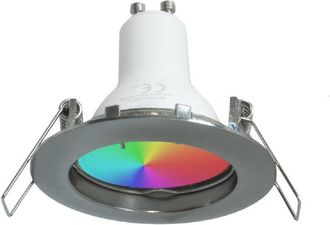 Trade Shop Trade Shop Traesio - Trade Shop - Led Faretto 6 W Incasso 6cm Rgb+3000k Gu10 Efectos Luz Colorata 230v - Plata