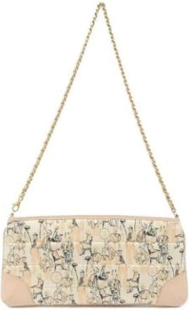 Chanel Pre-owned Cross Body Bags, female, Beige, Size: ONE SIZE Pre-owned Leather Crossbody Bag