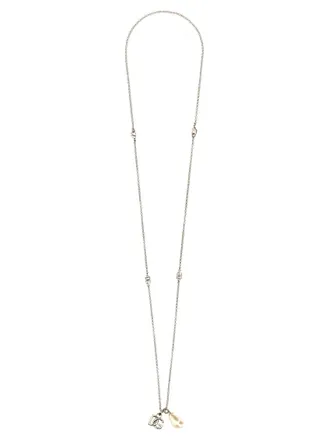Dolce & Gabbana Silver Logo Drop Necklace