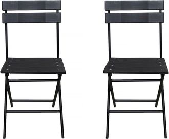Habitat et Jardin Habitat Et Jardin - Juego De 2 Sillas De Jard&iacute;n Plegables De Pl&aacute;stico tenerife - Gris Antracita
