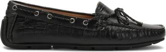 Kazar Zwarte mocassins met een band om de bovenkant - Dames - Bootschoenen - Zwart - 39 EU - Leer - Schoenen