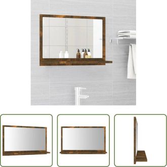 vidaXL Specchio in legno - Specchio da Bagno Rovere Fumo 60x10,5x37cm in Legno Multistrato