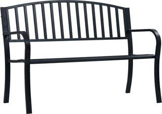 vidaXL Garden Bench 125 cm Black Steel Vidaxl