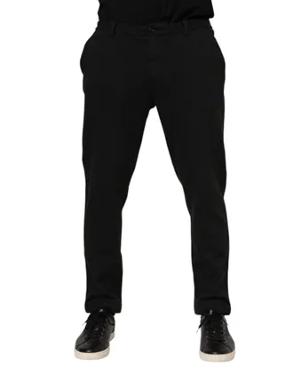 Dolce & Gabbana Dark Gray Viscose Dress Men Pants Nylon Elastane