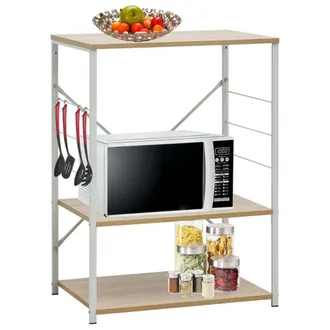 vidaXL Mobile Microonde Bianco Rovere 60x39,6x79,5cm Legno Multistrato - Vidaxl
