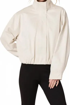Astr Cooper Oversized Bomber Jacket In Bone
