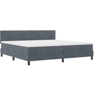 vidaXL Vidaxl - Cama Tipo Box Spring Gris Oscuro 200 X 200 Cm Terciopelo