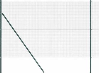 Berkfield Home Welded Wire Fence with 13 Posts Green 1.5x50 m Steel
