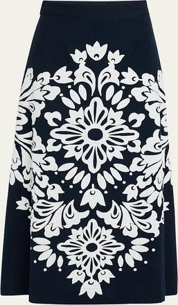 Sea New York Liliana Appliqué Midi Skirt