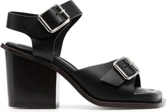Christophe Lemaire 80mm leather sandals - women - Calf Leather/Calf Leather/Calf Leather - 40 - Black