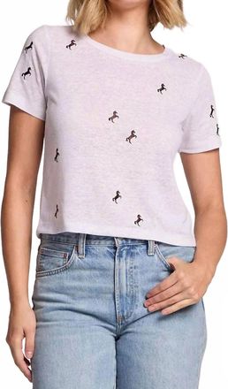 Chaser Tossed Horses Short Sleeve Tee In White