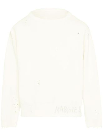 Maison Margiela Handwritten cotton sweatshirt - White