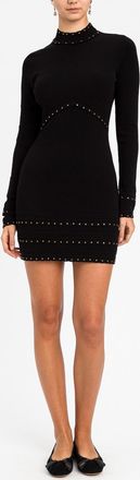 Twinset Studded V-Neck Knit Sheath Mini Dress