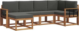 vidaXL Conjunto De Sof&aacute;s De Exterior 6 Uds. Natural Y Antracita Vidaxl