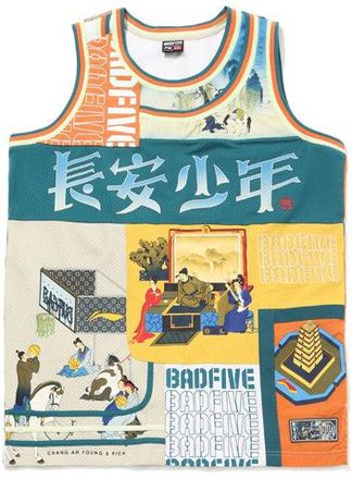 Li-Ning BadFive Changan Boys Graphic Basketball Jersey Multi-Color AAYQ515-1
