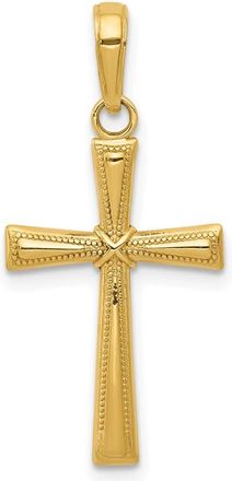 Diamond2Deal 14k Gold Diamond-cut X Cross Pendant