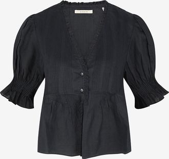 D&ocirc;en Top aus Voile mit V-Ausschnitt und Puff&auml;rmeln Karlie