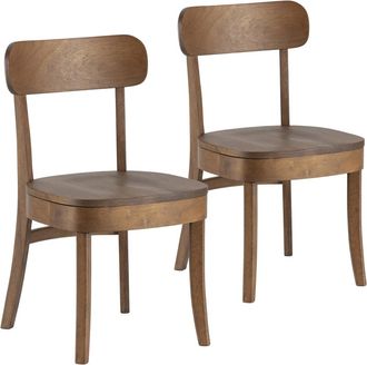 HOMN Pack 2 sillas color nogal, madera maciza