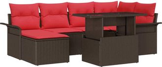 vidaXL Conjunto De Sof&aacute; De Jard&iacute;n 7 Uds. Marr&oacute;n Vidaxl