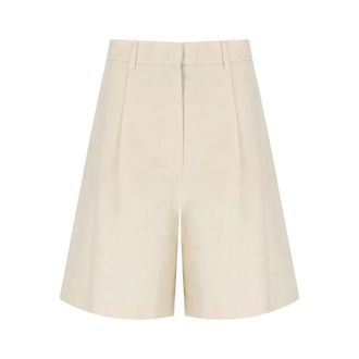 Max Mara Ecuba Bermuda Shorts - Dames - Korte Broeken - Beige - M - Katoen - Korte Broeken