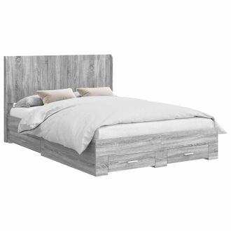 vidaXL Struttura Del Letto Con Stoccaggio E Testata Sonoma Grigio Vidaxl