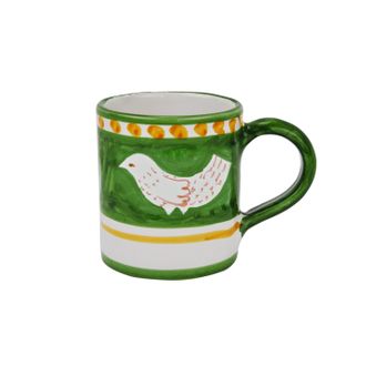 Arcucci green feather cylindrical mug 33 cl
