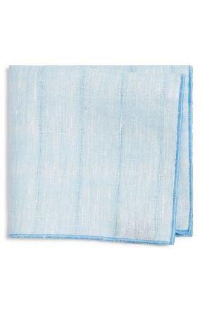 Clifton Wilson Stripe Linen Pocket Square in Light Blue at Nordstrom