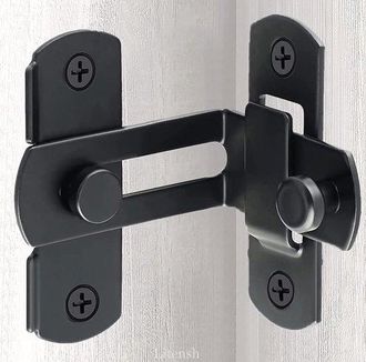 No Brand 5 Pestillos Y Cerraduras Deslizantes De Seguridad Para Puertas De Cobertizo, De Acero Inoxidable Negro Y Con Apertura A 90 Grados