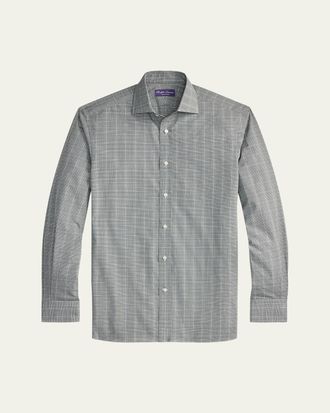 Ralph Lauren Purple Label Mens Glen Plaid Twill Classic-Fit Shirt