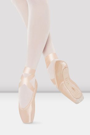 Bloch BLOCH Triomphe Suede Toe Cap Pointe Shoes, Pink Satin
