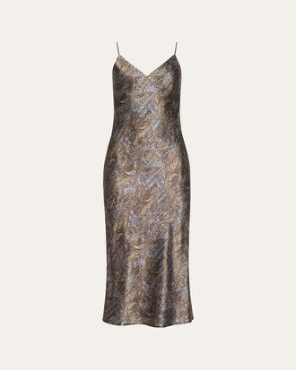 L'agence Seridie Paisley Mid-Length Slip Dress