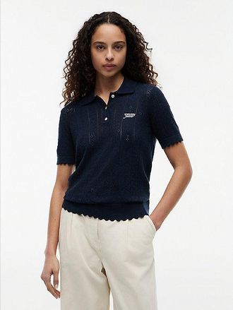 Tommy Hilfiger Jersey tipo polo de manga corta y punto Pointelle