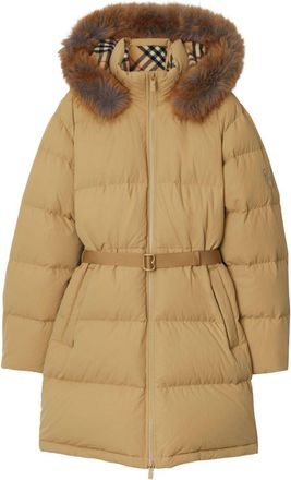Burberry down coat - women - Feather Down/Goose Down/Polyamide - M - Brown
