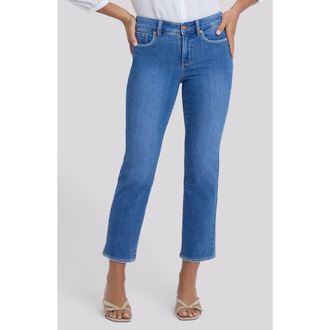 NYDJ Marilyn Blanket Stitch Detail Ankle Jeans in Blue Paradise at Nordstrom, Size 00P
