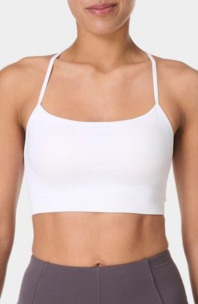 Sweaty Betty Spirit Restored Racerback Sports Bra in White at Nordstrom, Size Xx-Large