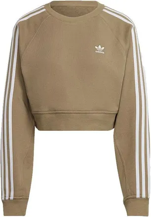 adidas (WMNS) adidas Original University T Cropped Sweatshirts Green White H43923