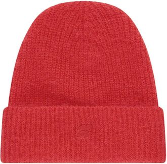 By-Bar Amsterdam Logo Beanie Muts - Dames - Hoeden - Rood - ONE Size - Accessoires