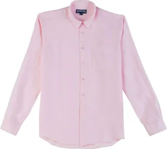 Vilebrequin Classic Fit Linen Button-Up Shirt in Ballerine at Nordstrom, Size Xxx-Large