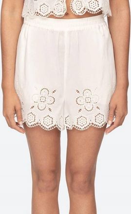 Sea New York Babette Eyelet Pull-On Shorts In White