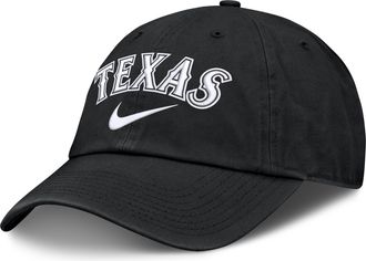 Nike Texas Rangers Primetime Club Nike Mens MLB Unstructured Adjustable Hat in Black | NB0100ATER-ZHP