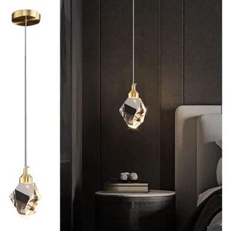OEM L&aacute;mpara Colgante De Cristal Moderna, L&aacute;mpara Colgante De Cristal Led De 3 Colores, Para Isla De Cocina, Dormitorio, Sala De Estar, Iluminaci&oacute;n De Come