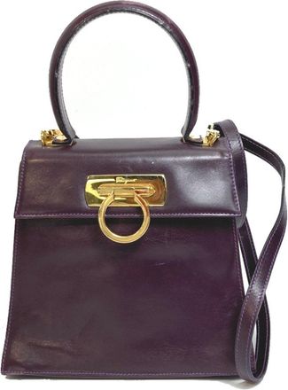 Ferragamo Leather Handbag Shoulder Bag (Pre-Owned)