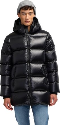 Pajar Mens Dechen Long Channel Quilted Puffer with Detachable Hood