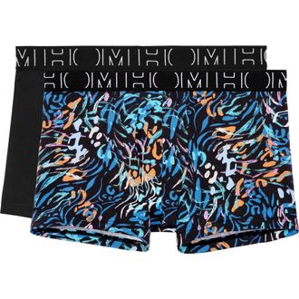 HOM Vassily 2 Boxer Briefs 2-Pack in Black/multicolor Print at Nordstrom, Size Xx-Large