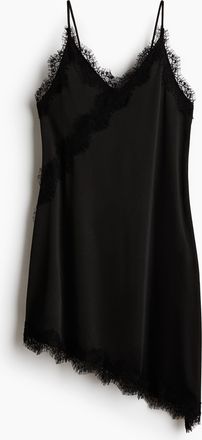 H&M Slipkleid mit Spitzenbes&auml;tzen - Schwarz