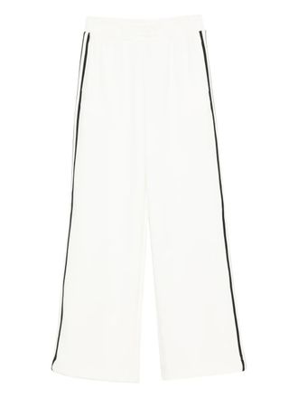 Twin-Set side-stripe pants - women - Polyester/Elastane/Viscose - M - White
