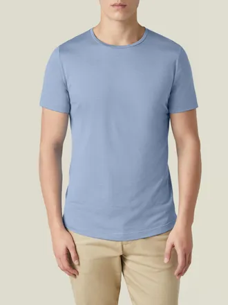 Luca Faloni Light Blue Silk-Cotton T-Shirt