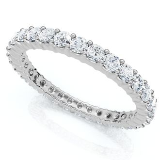 Pompeii3 1 Ct Diamond Eternity Lab Grown Ring in White, Yellow, Rose Gold, or Platinum