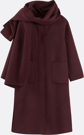 La Redoute Collections Lange jas met knoopsluiting, afneembare sjaal